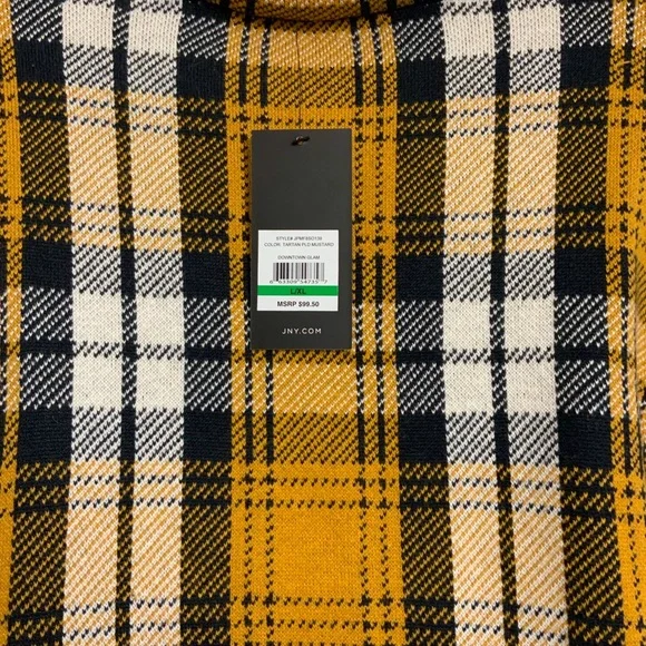 JONES NY SIGNATURE ACCESSORIES TOP. COLOUR - TARTAN PLD MUSTARD. SIZE- L / XL - Picture 7 of 12